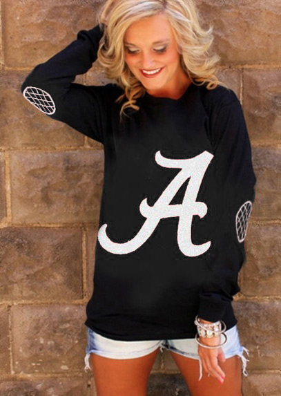 A Elbow Patch Printed Long Sleeve T-Shirt