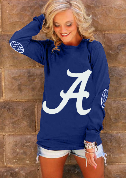 A Elbow Patch Printed Long Sleeve T-Shirt