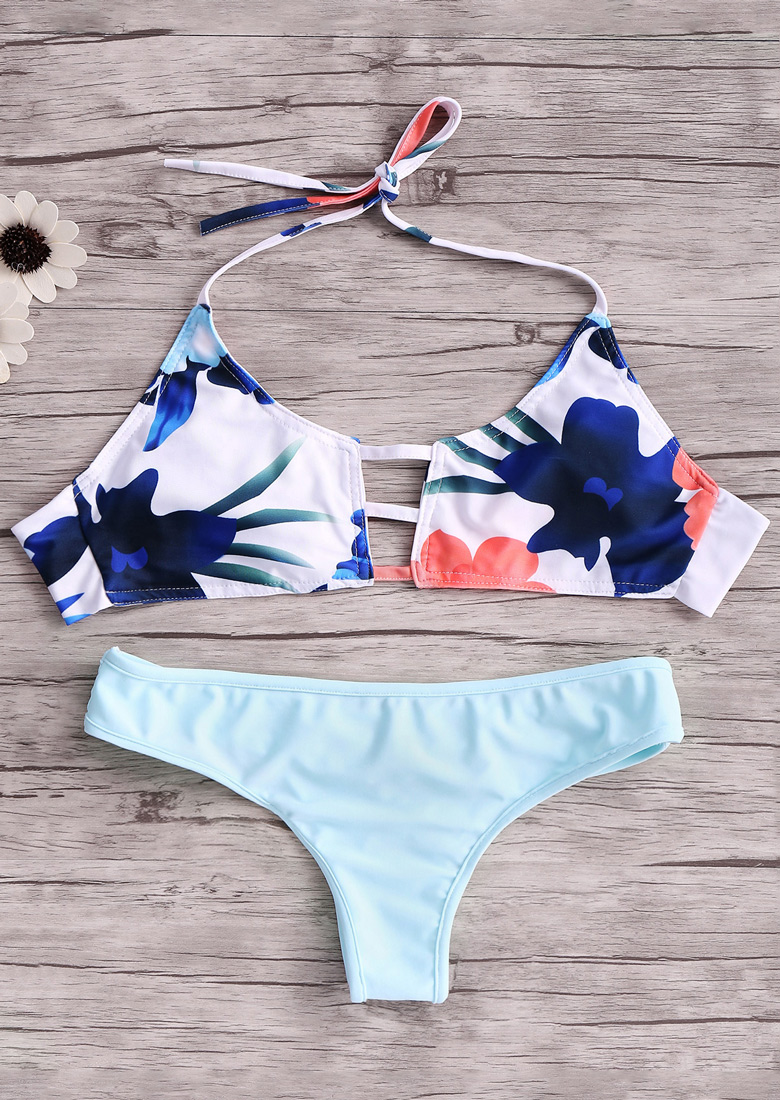 Halter Hollow Out Bikini Set Bellelily