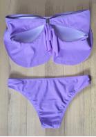 Solid Ruffled Bikini Set Bellelily