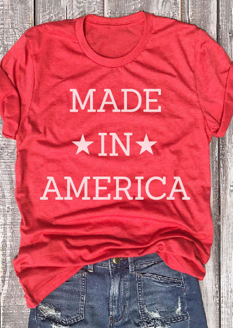 Made In America O-Neck T-Shirt - Bellelily