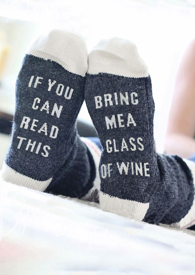 PLEASE BRING ME WINE Socks