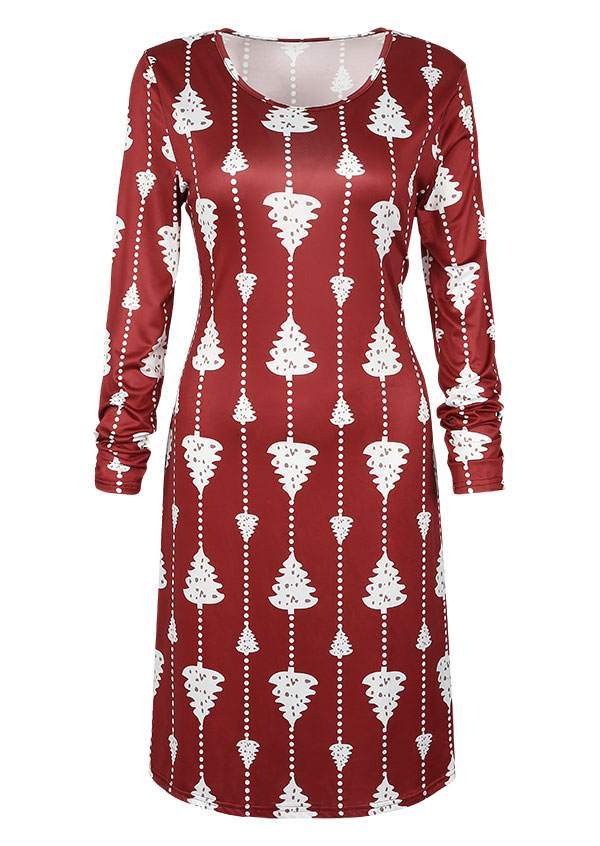 christmas tree o neck long sleeve casual dress bellelily christmas tree o neck long sleeve casual dress bellelily