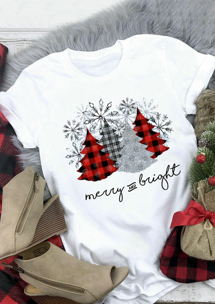 Christmas Leopard Plaid Tree Snowflake Merry And Bright T-Shirt Tee - White, 489060
Christmas Leopard Plaid Tree Snowflake Merry And Bright T-Shirt Tee - White, 489060