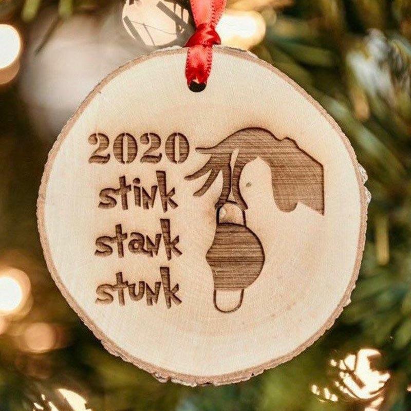 2020 Stink Stank Stunk Grinch Hand Christmas Tree Wooden Hanging Ornament, Brown, 490541
2020 Stink Stank Stunk Grinch Hand Christmas Tree Wooden Hanging Ornament, Brown, 490541