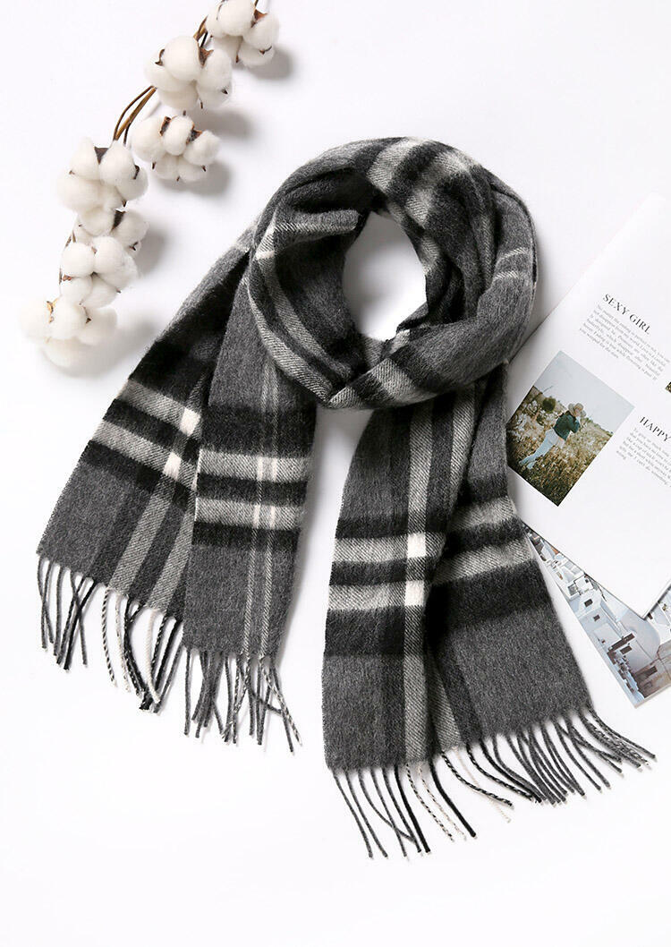 Feelily Classic Gray Plaid Tartan Tassel Pashmina Scarf With Gift Bag, Dark grey, B101629
Feelily Classic Gray Plaid Tartan Tassel Pashmina Scarf With Gift Bag, Dark grey, B101629