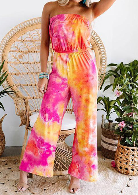 Tie Dye Elastic Waist Off Shoulder Wide Leg Jumpsuit, Multicolor, 500063
Tie Dye Elastic Waist Off Shoulder Wide Leg Jumpsuit, Multicolor, 500063