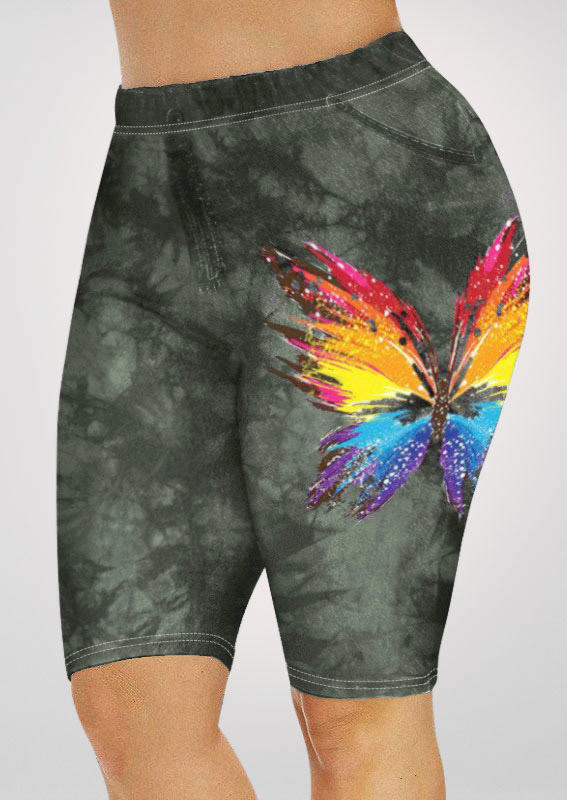 Butterfly Ink Painting High Waist Stretchy Activewear Shorts without Pocket, Multicolor, 500680
Butterfly Ink Painting High Waist Stretchy Activewear Shorts without Pocket, Multicolor, 500680