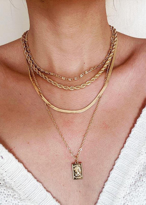 4Pcs Alloy Pendant Necklace Set, Gold;silver, 502076
4Pcs Alloy Pendant Necklace Set, Gold;silver, 502076