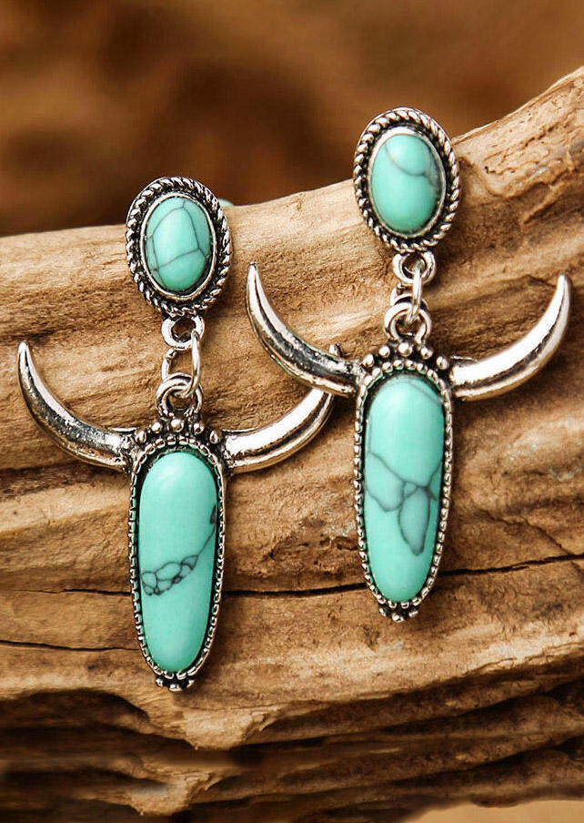 Creative Turquoise Horn Alloy Earrings, Cyan, 482493
Creative Turquoise Horn Alloy Earrings, Cyan, 482493