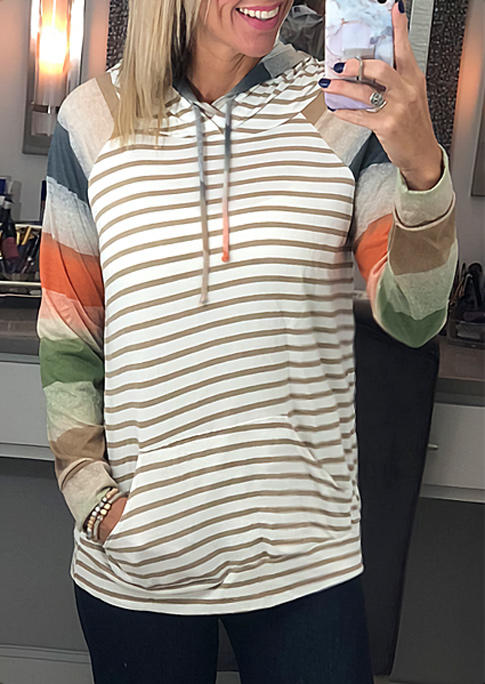 Color Block Striped Drawstring Kangaroo Pocket Pullover Hoodie, Multicolor, 512816
Color Block Striped Drawstring Kangaroo Pocket Pullover Hoodie, Multicolor, 512816