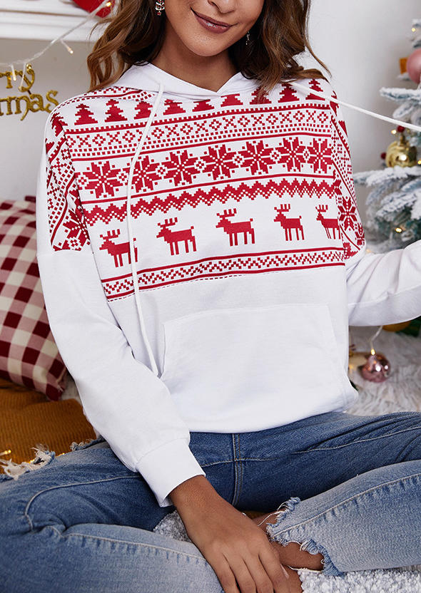 Christmas Tree Reindeer Kangaroo Pocket Hoodie - White, 521194
Christmas Tree Reindeer Kangaroo Pocket Hoodie - White, 521194