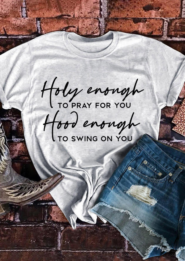 Holy Enough To Pray For You Hood Enough To Swing On You T-Shirt Tee - Light Grey, 529985
Holy Enough To Pray For You Hood Enough To Swing On You T-Shirt Tee - Light Grey, 529985