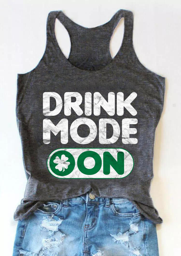 St. Patrick' Day Lucky Shamrock Drink Mode On Racerback Tank - Gray, 530190
St. Patrick' Day Lucky Shamrock Drink Mode On Racerback Tank - Gray, 530190