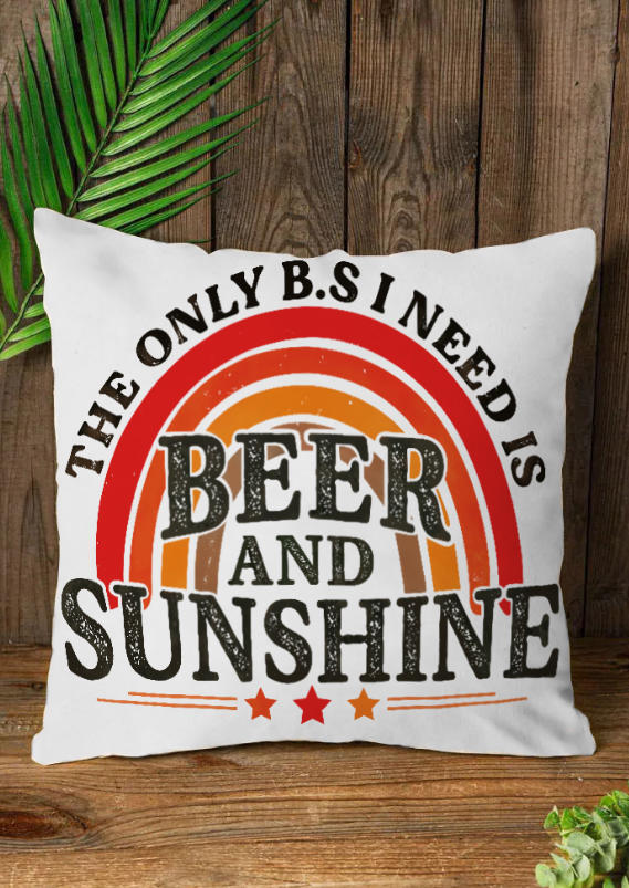 The Only B.S I Need Is Beer And Sunshine Rainbow Pillowcase without Pillow, Multicolor, 534315
The Only B.S I Need Is Beer And Sunshine Rainbow Pillowcase without Pillow, Multicolor, 534315