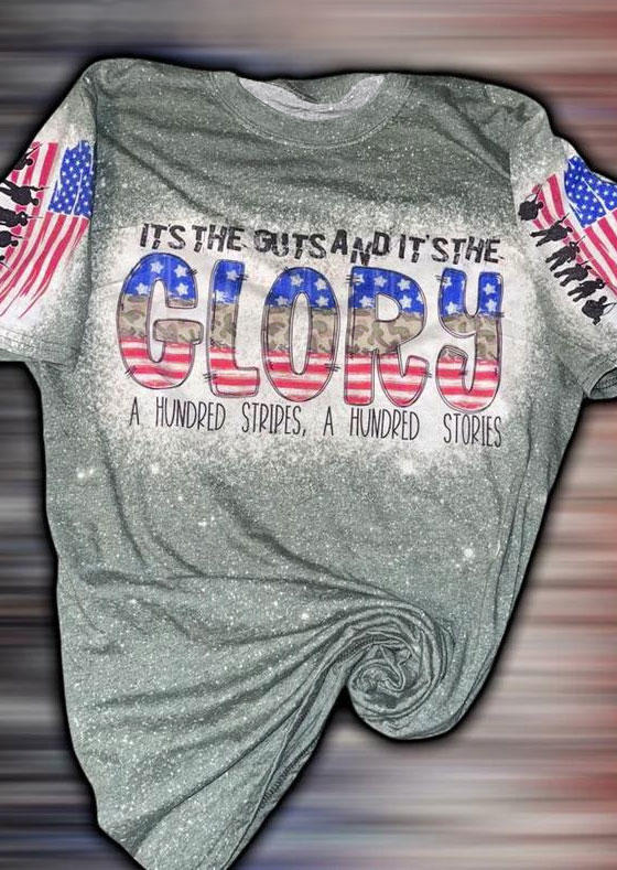 It's The Guts And It's The Glory American Flag Bleached T-Shirt Tee, Multicolor, 535174
It's The Guts And It's The Glory American Flag Bleached T-Shirt Tee, Multicolor, 535174