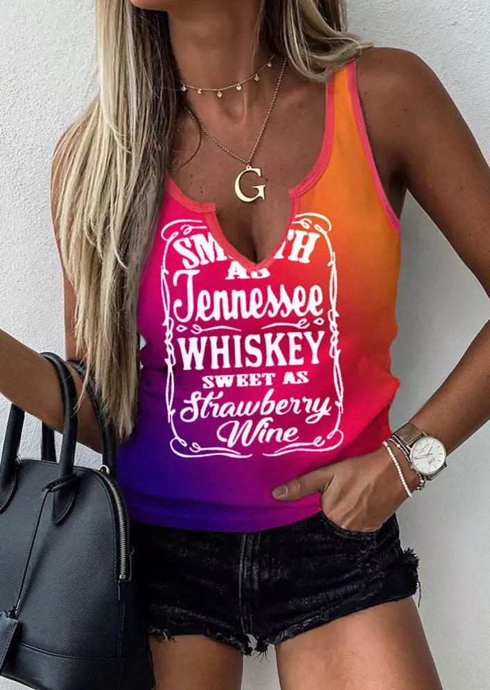 Smooth As Tennessee Whiskey Sweet As Strawberry Wine Gradient Tank, Multicolor, SCM002464
Smooth As Tennessee Whiskey Sweet As Strawberry Wine Gradient Tank, Multicolor, SCM002464