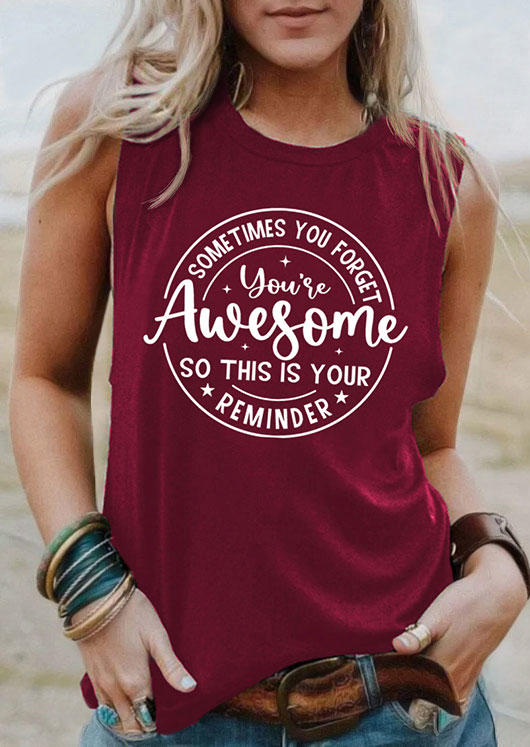 Sometimes You Forget You're Awesome So This Is Your Reminder Tank - Burgundy, Red, 535974
Sometimes You Forget You're Awesome So This Is Your Reminder Tank - Burgundy, Red, 535974