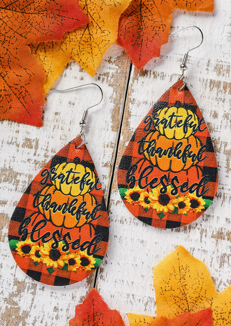 Thanksgiving Grateful Thankful Blessed Sunflower Pumpkin Plaid Earrings, Multicolor, SCM005759
Thanksgiving Grateful Thankful Blessed Sunflower Pumpkin Plaid Earrings, Multicolor, SCM005759