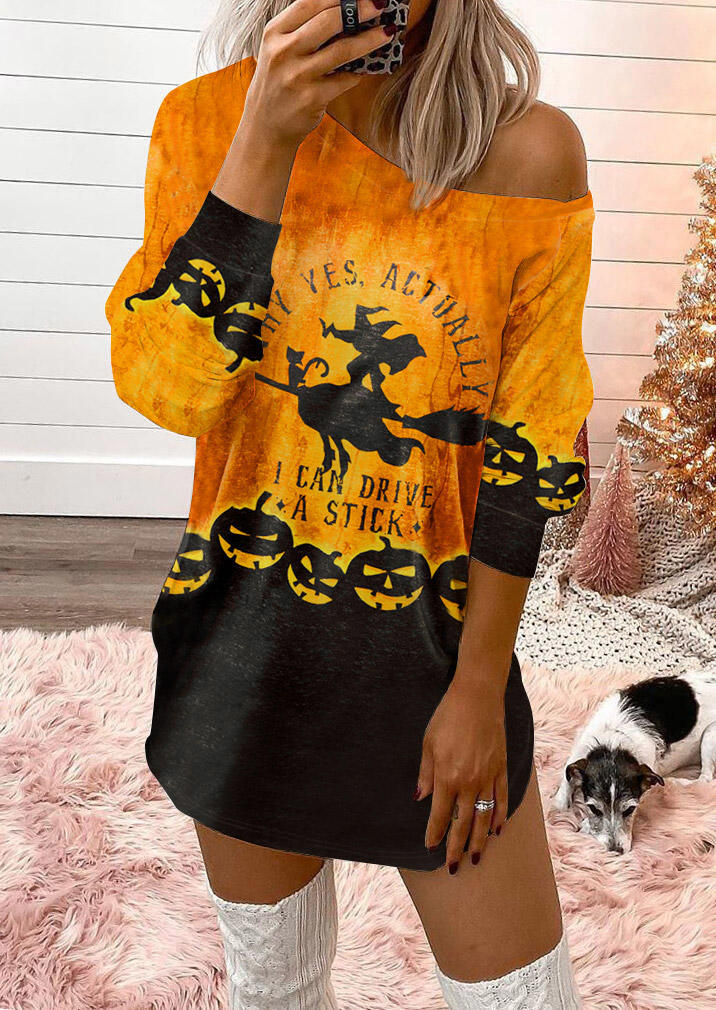 Halloween Why Yes Actually I Can Drive A Stick Witch Pumpkin Face Mini Dress, Multicolor, SCM006519
Halloween Why Yes Actually I Can Drive A Stick Witch Pumpkin Face Mini Dress, Multicolor, SCM006519