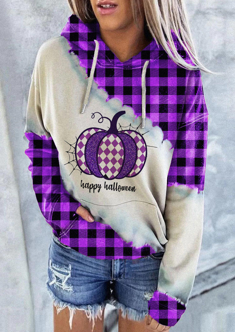 Happy Halloween Plaid Pumpkin Color Block Kangaroo Pocket Hoodie, Multicolor, SCM006375
Happy Halloween Plaid Pumpkin Color Block Kangaroo Pocket Hoodie, Multicolor, SCM006375