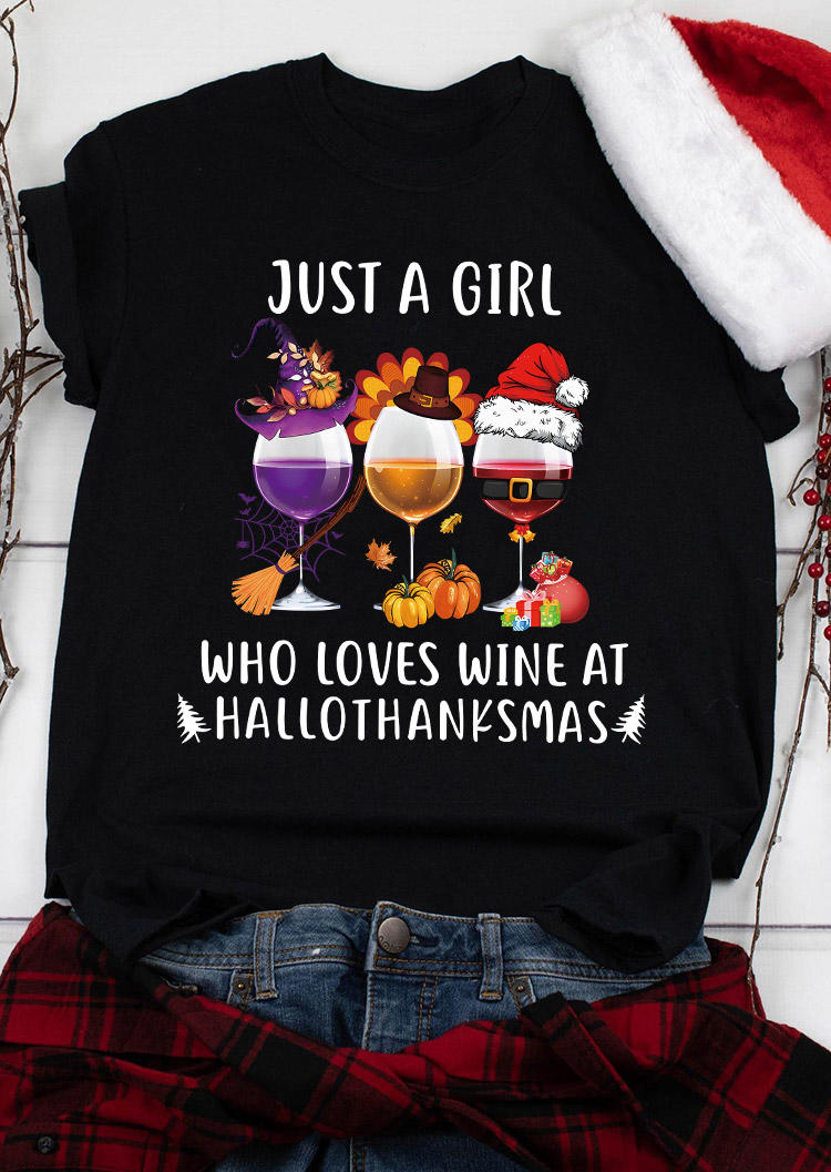 Just A Girl Who Loves Wine At Hallothanksmas Pumpkin T-Shirt Tee - Black, SCM006827
Just A Girl Who Loves Wine At Hallothanksmas Pumpkin T-Shirt Tee - Black, SCM006827