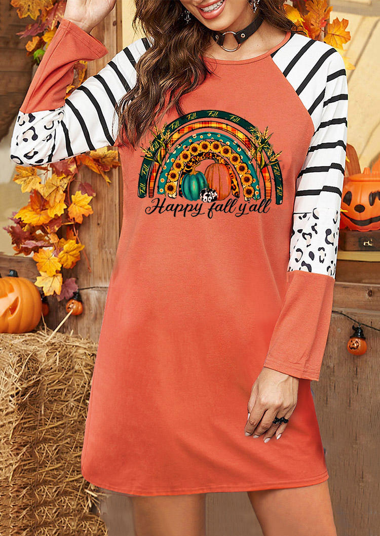Happy Fall Y'all Sunflower Leopard Striped Pumpkin Mini Dress - Orange, SCM006930
Happy Fall Y'all Sunflower Leopard Striped Pumpkin Mini Dress - Orange, SCM006930
