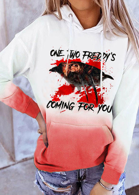 Halloween One Two Freddy' Coming For You Horror Movie Gradient Hoodie - Red, SCM007004
Halloween One Two Freddy' Coming For You Horror Movie Gradient Hoodie - Red, SCM007004