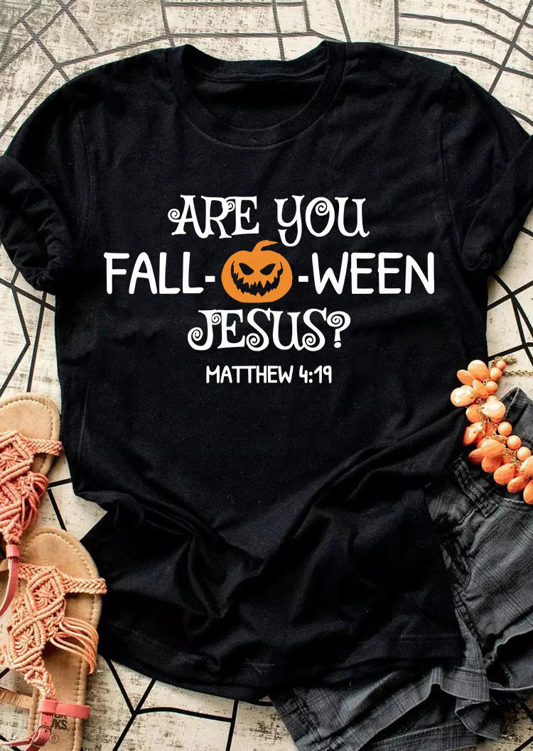 Halloween Are You Fall-O-Ween Jesus Matthew 4:19 Pumpkin Face T-Shirt Tee - Black, SCM007679
Halloween Are You Fall-O-Ween Jesus Matthew 4:19 Pumpkin Face T-Shirt Tee - Black, SCM007679