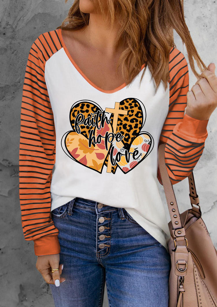 Faith Hope Love Leopard Striped Pumpkin Leaf T-Shirt Tee - Orange, SCM006659
Faith Hope Love Leopard Striped Pumpkin Leaf T-Shirt Tee - Orange, SCM006659