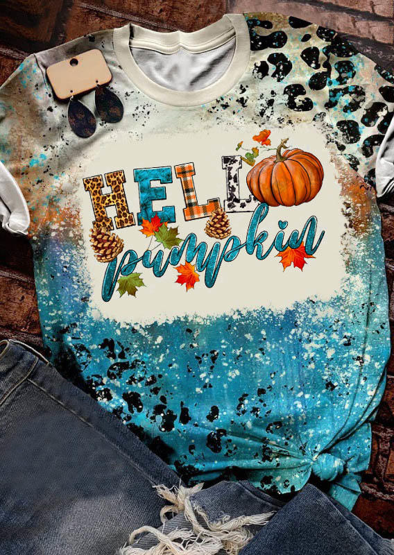 Hello Pumpkin Leopard Cow Maple Leaf Plaid Bleached T-Shirt Tee, Multicolor, SCM008021
Hello Pumpkin Leopard Cow Maple Leaf Plaid Bleached T-Shirt Tee, Multicolor, SCM008021