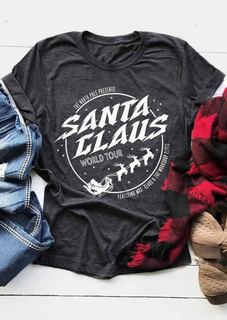 Christmas Santa Claus World Tour Reindeer O-Neck T-Shirt Tee - Dark Grey, Gray, SCM008941
Christmas Santa Claus World Tour Reindeer O-Neck T-Shirt Tee - Dark Grey, Gray, SCM008941