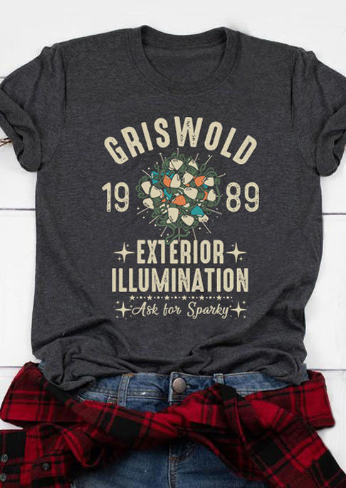 Griswold 1989 Exterior Illumination O-Neck T-Shirt Tee - Dark Grey, Gray, SCM009016
Griswold 1989 Exterior Illumination O-Neck T-Shirt Tee - Dark Grey, Gray, SCM009016
