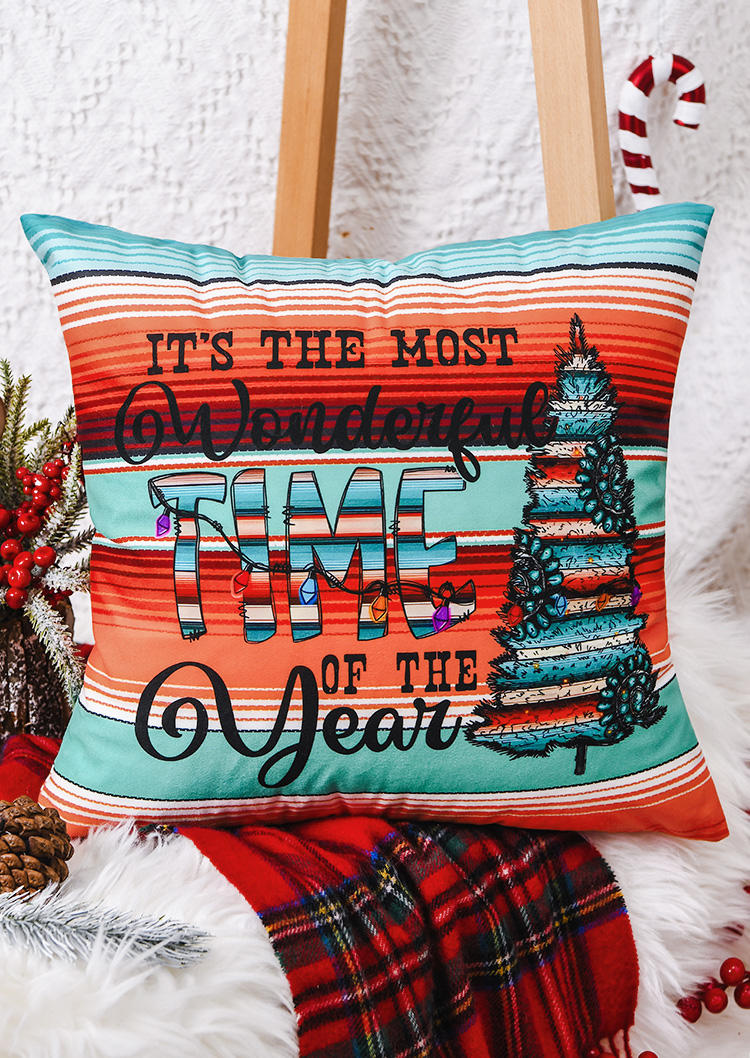 Christmas It's The Most Wonderful Time Of The Year Striped Pillowcase without Pillow, Multicolor, SCM008583
Christmas It's The Most Wonderful Time Of The Year Striped Pillowcase without Pillow, Multicolor, SCM008583