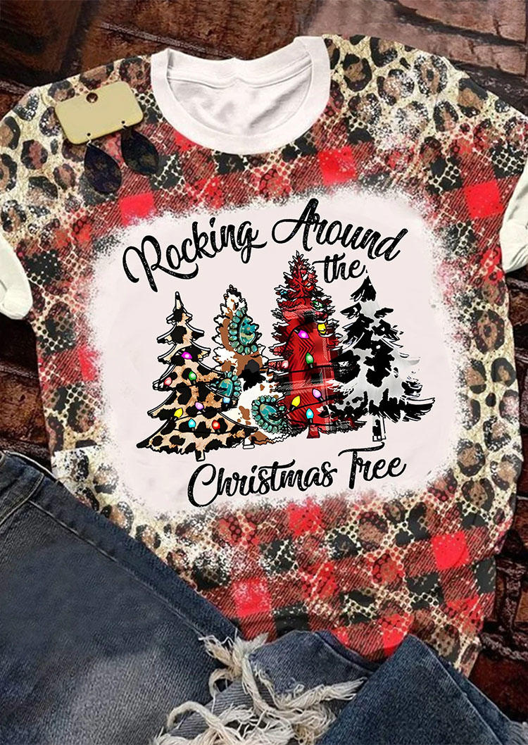 Rocking Around The Christmas Tree Leopard Plaid T-Shirt Tee, Multicolor, SCM010298
Rocking Around The Christmas Tree Leopard Plaid T-Shirt Tee, Multicolor, SCM010298