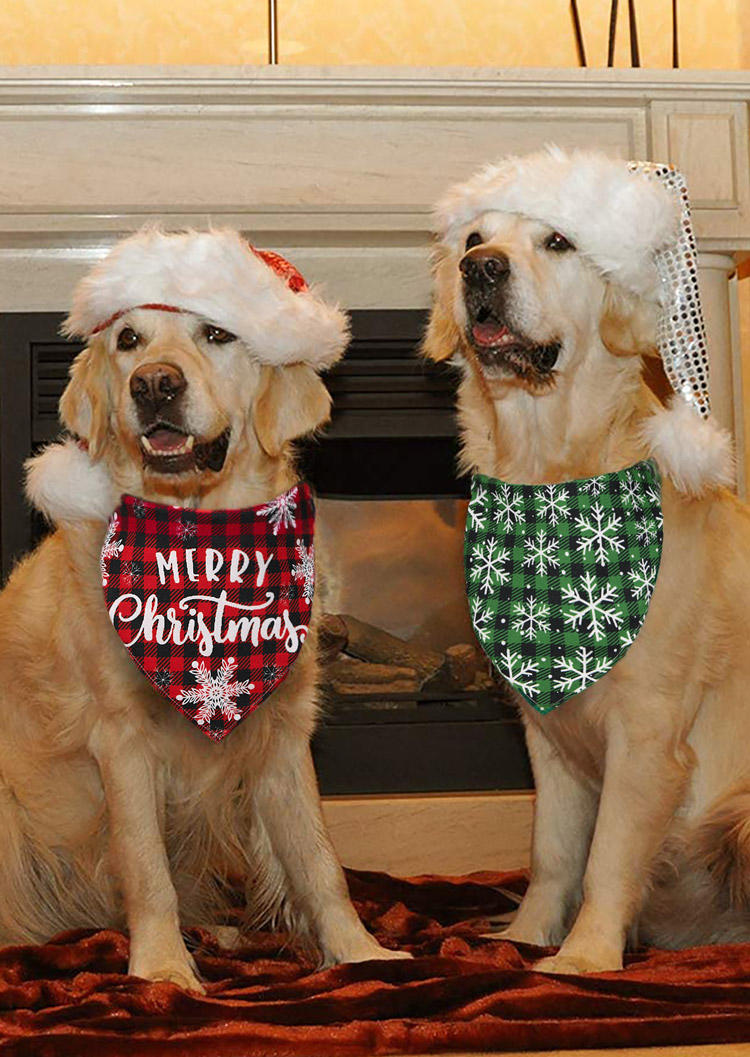 2Pcs Merry Christmas Snowflake Plaid Pet Triangle Scarf Set, Multicolor, SCM009406
2Pcs Merry Christmas Snowflake Plaid Pet Triangle Scarf Set, Multicolor, SCM009406