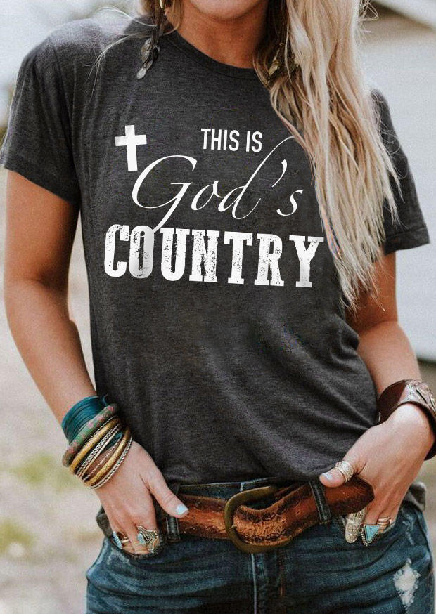 This Is God' Country Cross O-Neck T-Shirt Tee - Dark Grey, Gray, SCM011428
This Is God' Country Cross O-Neck T-Shirt Tee - Dark Grey, Gray, SCM011428