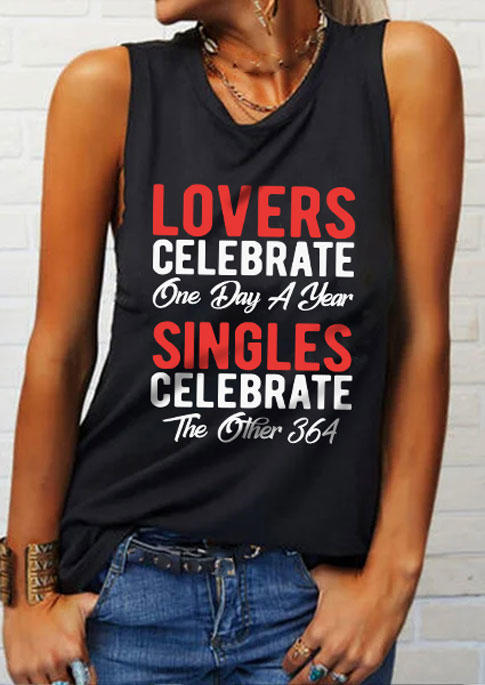 Lovers Celebrate One Day A Year Singles Celebrate The Other 364 Tank - Black, SCM011430
Lovers Celebrate One Day A Year Singles Celebrate The Other 364 Tank - Black, SCM011430
