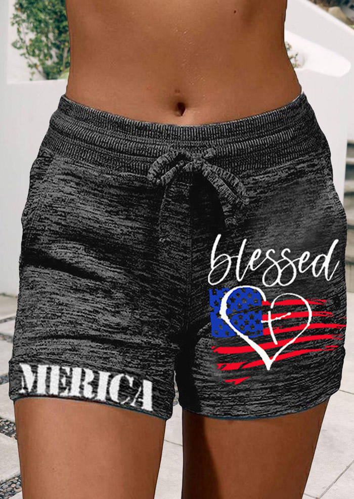 Merica Blessed American Flag Pocket Drawstring Shorts - Dark Grey, Gray, SCM013040
Merica Blessed American Flag Pocket Drawstring Shorts - Dark Grey, Gray, SCM013040