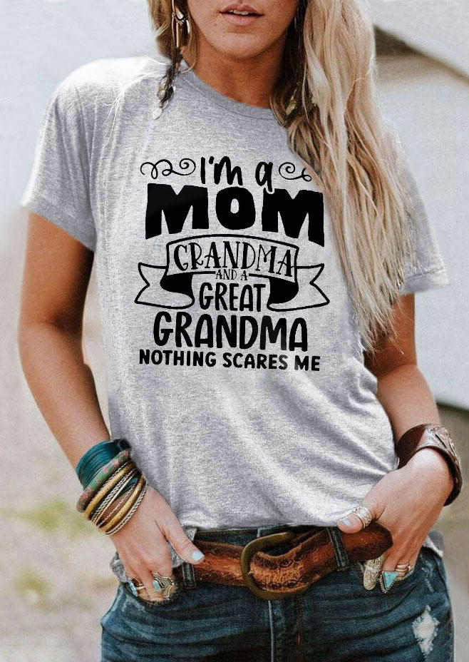 I'm A Mom Grandma And A Great Grandma Nothing Scares Me T-Shirt Tee - Gray, SCM014015
I'm A Mom Grandma And A Great Grandma Nothing Scares Me T-Shirt Tee - Gray, SCM014015