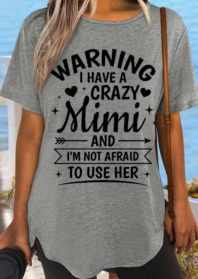 Warning I Have A Crazy Mimi And I' Not Afraid To Use Her T-Shirt Tee - Gray, SCM014266
Warning I Have A Crazy Mimi And I' Not Afraid To Use Her T-Shirt Tee - Gray, SCM014266