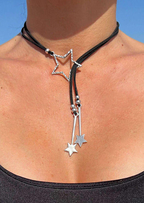 Star Pendant Alloy Necklace, Silver, SCM016352
Star Pendant Alloy Necklace, Silver, SCM016352
