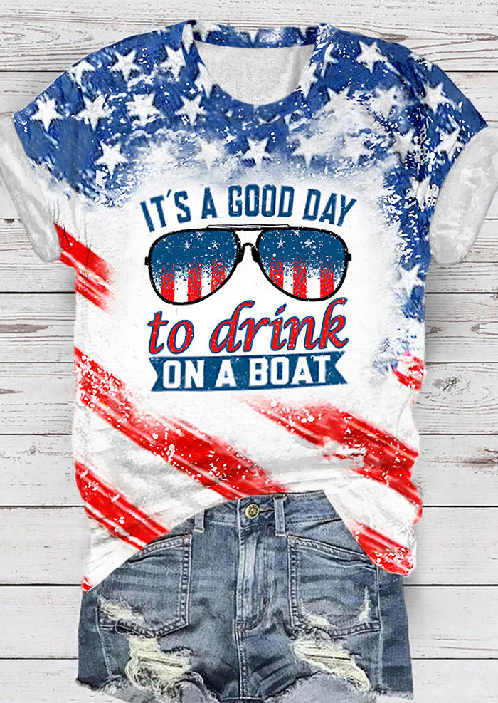 It' A Good Day To Drink On A Boat American Flag T-Shirt Tee, Multicolor, SCM017096
It' A Good Day To Drink On A Boat American Flag T-Shirt Tee, Multicolor, SCM017096