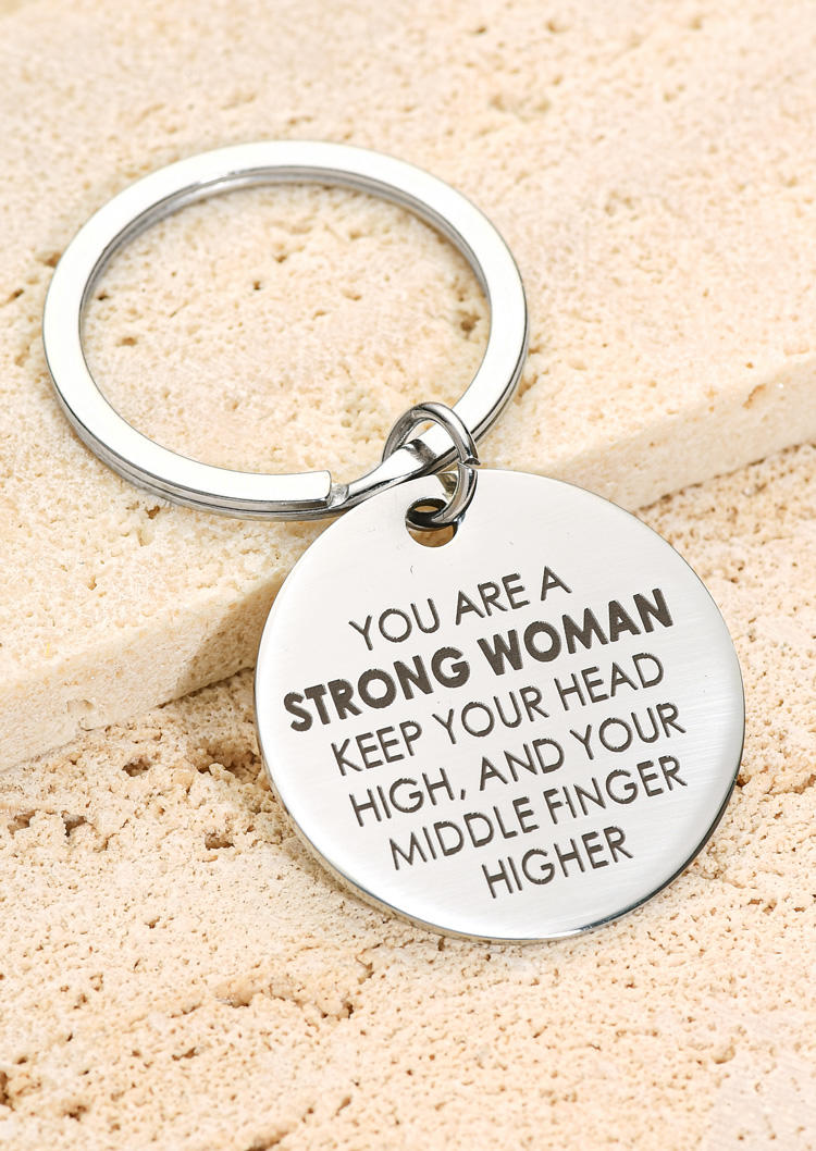 You Are A Strong Woman Keep Your Head High And Your Middle Finger Higher Keychain, Silver, SCM017158
You Are A Strong Woman Keep Your Head High And Your Middle Finger Higher Keychain, Silver, SCM017158