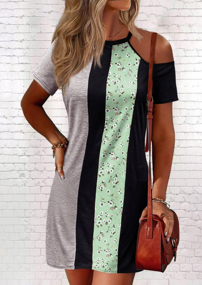 Color Block Ditsy Floral One Sided Cold Shoulder Mini Dress, Multicolor, SCM018457
Color Block Ditsy Floral One Sided Cold Shoulder Mini Dress, Multicolor, SCM018457