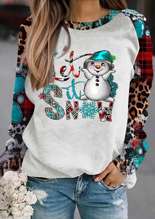 Christmas Let It Snow Snowman Plaid Leopard Sweatshirt, Multicolor, SCM021365
Christmas Let It Snow Snowman Plaid Leopard Sweatshirt, Multicolor, SCM021365