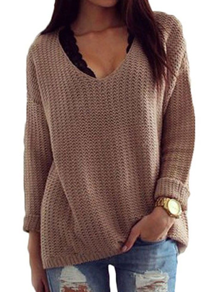 Hollow Out Casual Knitwear Sweater - Bellelily