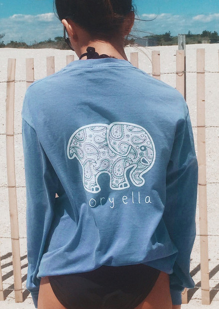 

Elephant Pocket Fashion T-Shirt, Blue, 67089