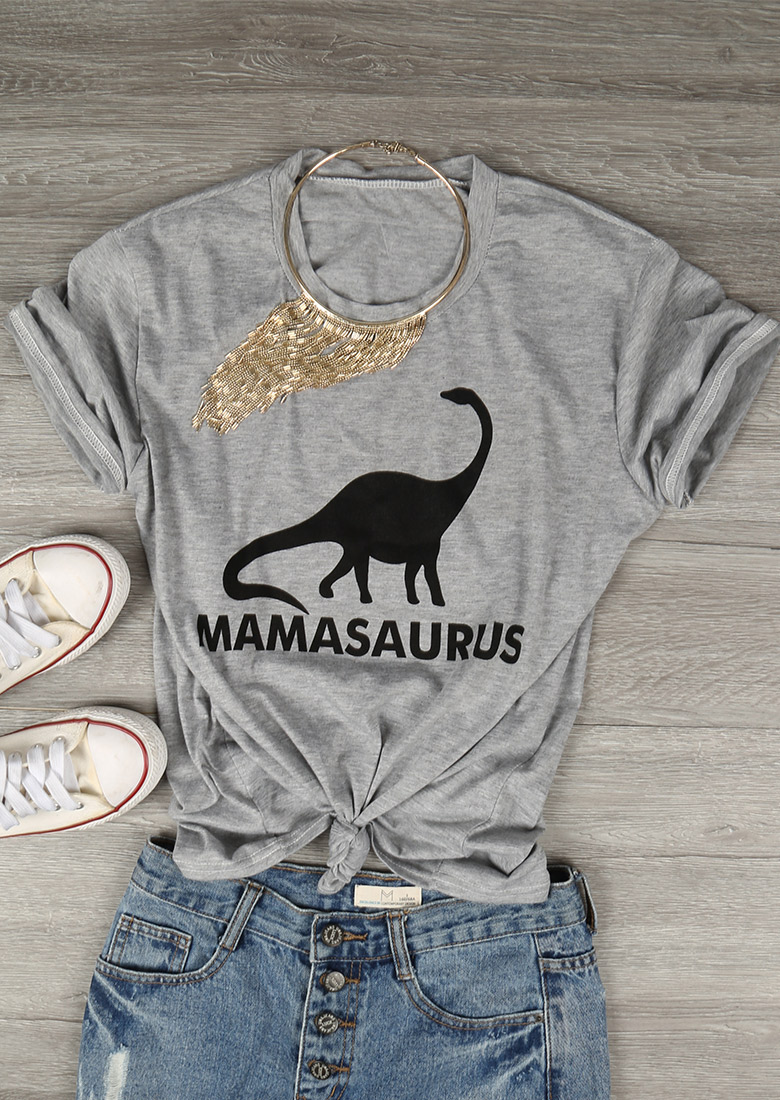 Mamasaurus Dinosaur T-Shirt - Bellelily