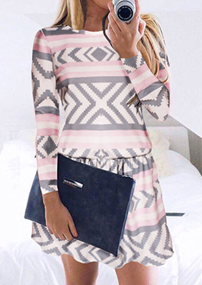 Geometric Printed Mini Dress